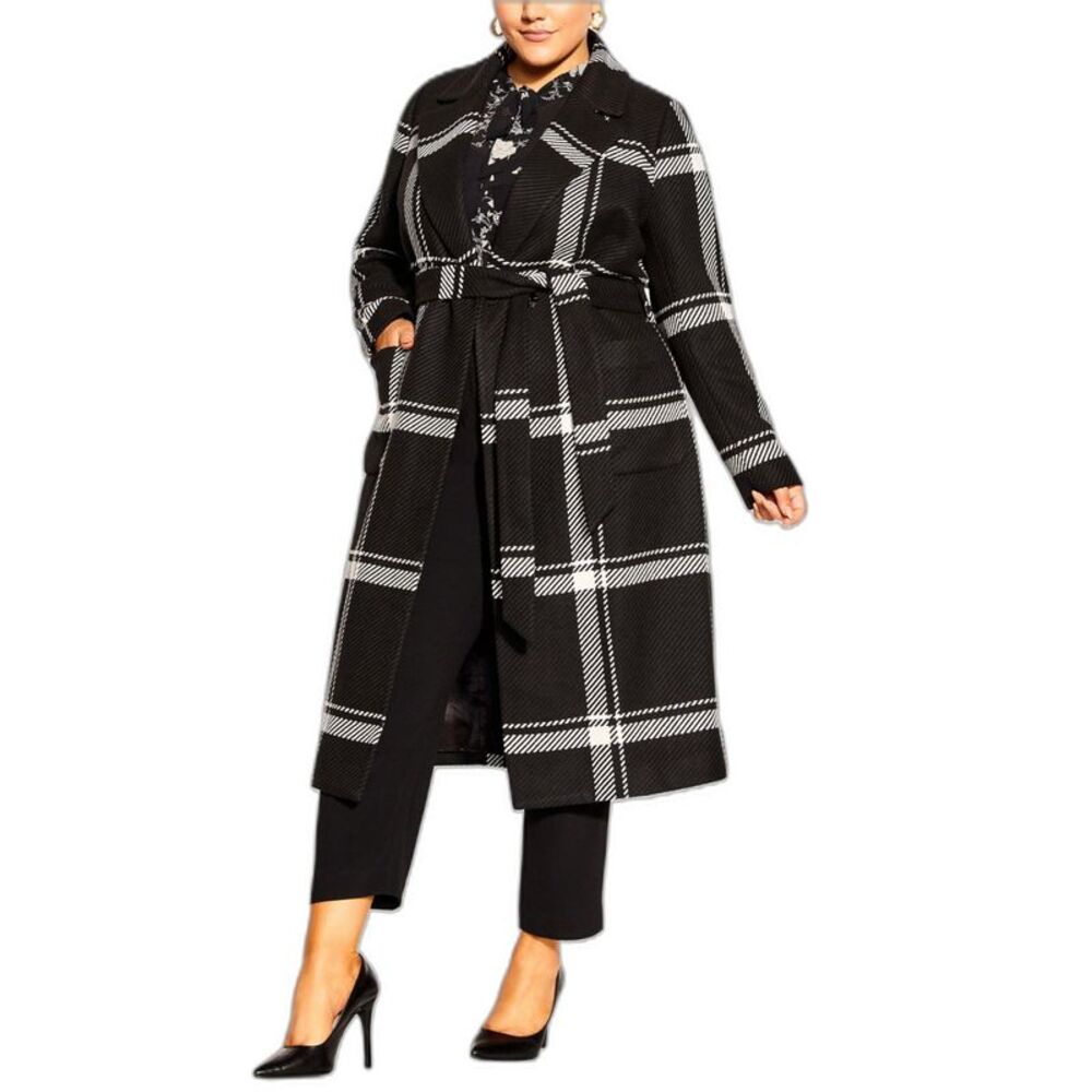 Trendy Plus Size Checkmate Coat - Picture 2 of 2